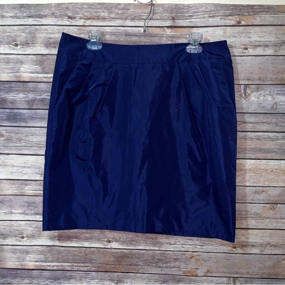Sapphire blue taffeta mini skirt banana republic Size 14 EUC  C6